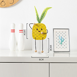 Ананас Украшения из искусственного папоротника, с деревянным держателем в форме фруктов, узор ананаса, 80x200 мм