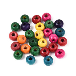 (52) Непрозрачная лаванда Бусины из натурального клена, окрашенные распылением, рондель, разноцветные, 6~6.5x4.5~5 мм, отверстие : 1.8~2 мм
