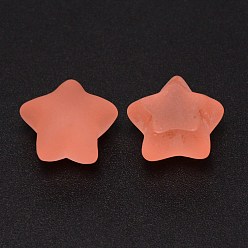 Light Salmon Frosted Resin Cabochons, Star, Light Salmon, 18x19x12mm