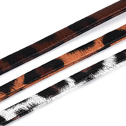 (52) Непрозрачная лаванда 5м плоская леопардовая принтованная искусственная кожа с двойной косой бейкой, косая бейка для обивки, шитье и кант для ткани, разноцветные, 4x2 мм, около 5.47 ярдов (5 м) / пачка