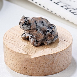 Джаспер Кунжут Резные фигурки целебных лягушек из натуральной кунжутной яшмы, Украшения из камня с энергией Рейки, 37x32x25 мм