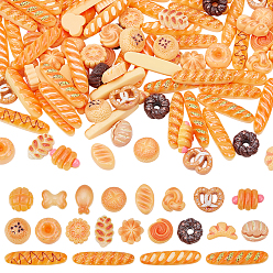 Couleur Mélangete 100 pièces 2 styles miniatures en résine nourriture, pain, décoration de micro-paysage pour la cuisine d'une maison de poupée, couleur mixte, 12~30.5x7~15x5.5mm, 50 pcs / style