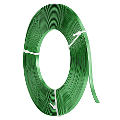 Зеленый Алюминиевая проволока, гибкая металлическая проволока, плоская проволока, ободок для изготовления украшений из кабошонов, зелёные, 5x1 мм, около 32.8 футов (10 м) / рулон