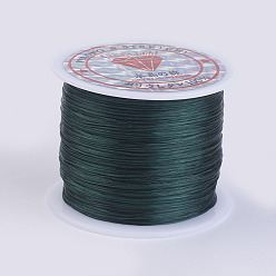 Темно-серый Плоская эластичная кристаллическая струна, эластичная нить для бисера, для изготовления эластичного браслета, темно-серый, 0.5 мм, около 49.21 ярдов (45 м) / рулон