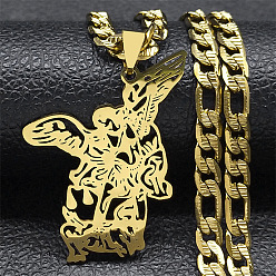 Настоящее золото 18K 201 подвеска из нержавеющей стали с изображением архангела святого Михаила, сингапурские цепочки ожерелья для женщин, реальный 18 k позолоченный, 21.46 дюйм (54.5 см)