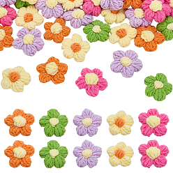 (52) Непрозрачная лаванда 50шт 5 цвета ручная работа хлопок вязание украшения аксессуары, для шитья поделок, цветок, разноцветные, 37~41x12~15 мм, 10 шт / цвет