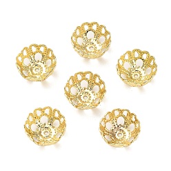 Настоящее золото 18K 304 из нержавеющей стали шарик крышки, цветок, стойки покрытие, долговечный, реальный 18 k позолоченный, 10x5 мм, отверстие : 0.8 мм