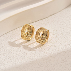 Настоящее золото 18K Простые геометрические серьги-кольца из латуни, музыкальная нота, реальный 18 k позолоченный, 13x9 мм