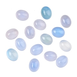 Blue Agate Кабошоны из натурального голубого агата, окрашенная и подогревом, овальные, 10x8x4.5 мм
