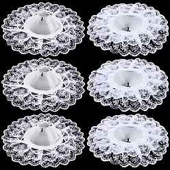 Белый 6шт. пластиковые и кружевные воротники-букеты, держатель для свадебного букета с цветочной ручкой, белые, 240 мм