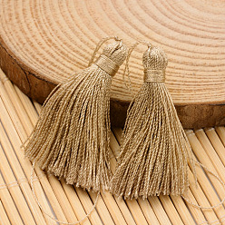 BurlyWood Nylon Thread Tassel Big Pendant Decorations, BurlyWood, 43x6mm