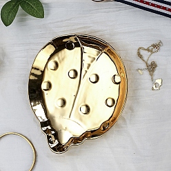 Коровка Позолоченная керамическая тарелка для ювелирных изделий, лоток для хранения колец, , серьга, коровка, 145x125 мм