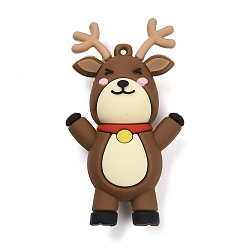 Олень Рождественские подвески из пвх, олень, 66x37x21 мм, отверстие : 2 мм