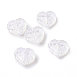 Ghost White Transparent Acrylic Beads, Glitter Beads, Heart, Ghost White, 12.5x14.5x5mm, Hole: 1.8mm, about 750pcs/500g