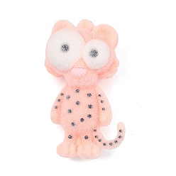 Leopard Силиконовые подвески с анималистическим рисунком, розовые, леопард, 57x31x23 мм, отверстие : 2 мм