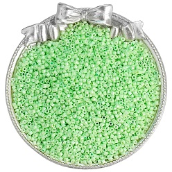 Бледно-Зеленый Стеклянный бисер непрозрачных цветов, плоско-круглые, бледно-зеленый, 2 мм, о 1100 шт / комплект