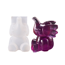 Слон 3d силиконовые формы для фигурок, формы для литья смолы, для изготовления изделий из уф-смолы и эпоксидной смолы, белые, Рисунок с изображением слона, 58x62x80 мм