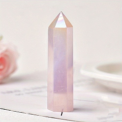 Розовый Кварц Point Tower палочки из целебного камня из натурального розового кварца, украшение для медитации и терапии Рейки чакры, шестиугольная призма, 90~100 мм