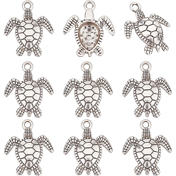 Antique Bronze Alloy Pendants, Ocean Theme, Sea Turtle, Antique Bronze, 28.5x24.5x4.5mm, Hole: 2.5mm, 20pcs/box