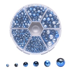 Полуночно-синий Жемчужные бусины из искусственной жемчужины, градиент русалка жемчужные бусы, без отверстия , круглые, темно-синий, 80x20 мм, 2.5 мм / 3 мм / 4 мм / 5 мм / 6 мм / 8 мм, 1253 шт / коробка