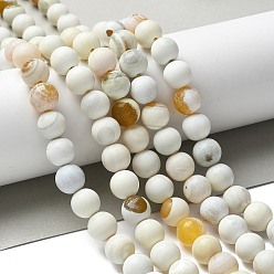 Белый Природные пожары треск агат бисер нитей, полузамороженный, окрашенная и подогревом, круглые, белые, 10 мм, отверстие : 1 мм, около 38 шт / нитка, 14.76'' (37.5 см)