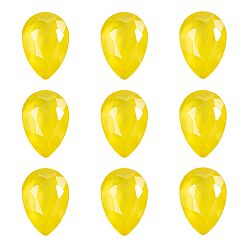 Свет Топаз Сделай сам указал назад k 9 стеклянные кабошоны со стразами, стиль мокко, с покрытием на задной стороне, граненые, слеза, светлый топаз, 10x7x4.5 мм, 45 шт / коробка