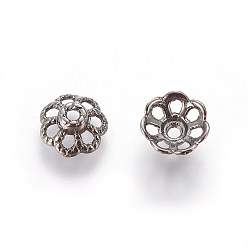 Черный Цвет Металла Крышки из тибетского сплава, без свинца и без кадмия, металлический черный, 9x4 мм, отверстие : 1 мм