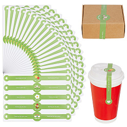 Lime Green Paper Self-Adhesive Gift Sealing Label Stickers, Flower, Long Strip Baking & Craft Packaging Stickers, Lime Green, 149x205x0.2mm, Sticker: 25x200mm, 10 sheet/set.