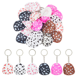 (52) Непрозрачная лаванда 24шт 6 цвета пластиковые брелки для ключей, с железными кольцами, платина, разноцветные, 109 мм