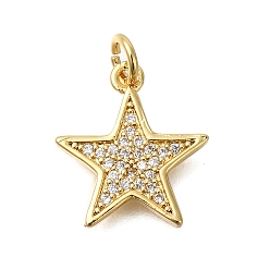 Настоящее золото 18K Стойка металлическая латунная микропрофилированная кубическая циркония подвески, с целью перехода в кольце, долговечный, без свинца и без кадмия, звезды прелести, реальный 18 k позолоченный, 15x14x2 мм, отверстие : 3 мм