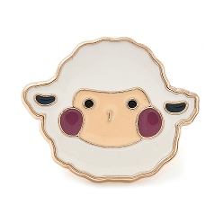 Белый Булавки с овечьей эмалью, булавки для лацканов из сплава для одежды рюкзака, белые, 21x25.5 мм