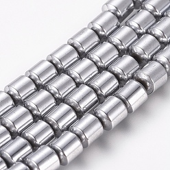 с Платиновым Покрытием Магнитные гематит синтетические нити бисер, вакуумное покрытие pvd, колонка, с покрытием платиным, 4x5 мм, отверстие : 1 мм, около 85 шт / нитка, 15.94 дюйм (40.5 см)