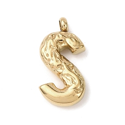 Letter S 304 подвески из нержавеющей стали, письмена, ионное покрытие (ip), Письмо с, 21.5x13x4.5 мм, отверстие : 2.5 мм