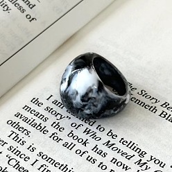 Черный Кольца из смолы для женщин, чёрные, внутренний диаметр: 17 мм