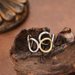 Ring 304 открытые кольца-манжеты из нержавеющей стали для женщин, золотые и нержавеющая сталь цвет, кольцо, 15~20 мм