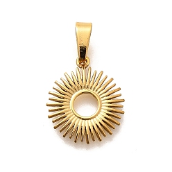 Настоящее золото 18K 304 подвески из нержавеющей стали, очарование солнца, реальный 18 k позолоченный, 17x14.5x1 мм, отверстие : 3x6.5 мм
