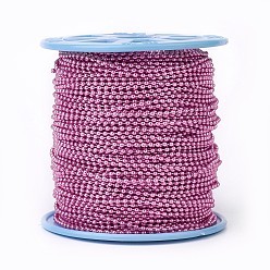 Ярко-Розовый Цепи железный шар, пайки, с катушкой, электрофорез, ярко-розовый, 2.4 мм, о 100yards / рулон (91.44 м / рулон)