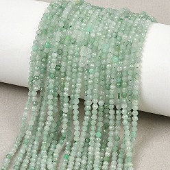 Бирманский Нефрит Бусы из натурального мьянманского жадеита, круглые, граненые, класс АА, 2~2.5 мм, отверстие : 0.5 мм, около 191 шт / нитка, 15.43'' (39.2 см)