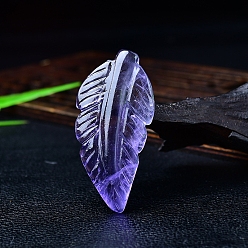 Флюорит Скульптура из перьев натурального флюорита, украшение для выставки, для украшения рабочего стола домашнего офиса, 52x25x8 мм