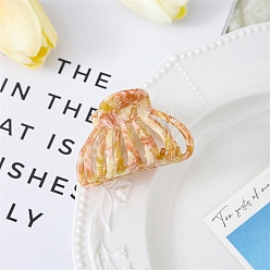 Лосось Заколки для волос с когтями из ацетата целлюлозы (смола), оболочка, salmon, 55x38 мм