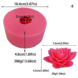 Ярко-Розовый Силиконовые формы для лотоса своими руками, формы для изготовления свечей, форма для ароматерапевтической свечи, ярко-розовый, 10.4x4.8 см, Внутренний диаметр: 7.6x4.3 cm