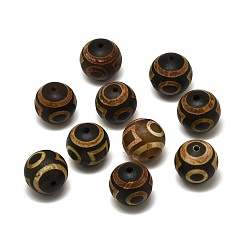 Тибетский Агат Бусины дзи небо и земля в тибетском стиле, природных бисера агат, круглые, 20x19.5 мм, отверстие : 2 мм