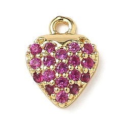 Настоящее золото 18K Латунные микро проложить кубического циркония прелести, сердце, стойки покрытие, долговечный, без кадмия и без свинца, реальный 18 k позолоченный, 10.5x8x3 мм, отверстие : 1.2 мм