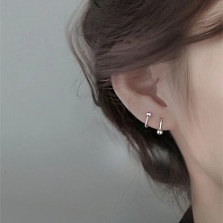 Круглые Железные серьги-манжеты, платина, круглые, 15 мм