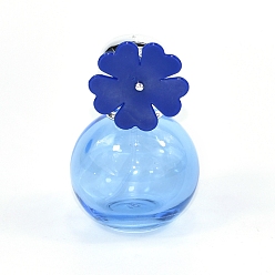 Blue Flower Glass Spray Bottle, for Essential Oils, Perfume, Blue, 4.6x7cm, Capacity: 30ml(1.01fl. oz)