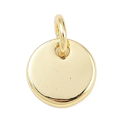 Плоский Круглый Латунь прелести, с целью перехода в кольце, реальный 18 k позолоченный, без свинца и без кадмия, долговечный, стойки покрытие, плоско-круглые, 8x1.5 мм, отверстие : 3.4 мм