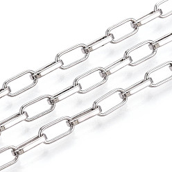 Платина Латунные скрепки, несварные, с катушкой, овальные, платина, 7.5x4x1 мм, около 32.81 футов (10 м) / рулон