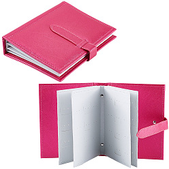 Темно-Розовый Портативная книга для демонстрации сережек из искусственной кожи, подвесной органайзер для украшений в виде сережек-гвоздиков, темно-розовыми, 18.6x13.7x4.1 см