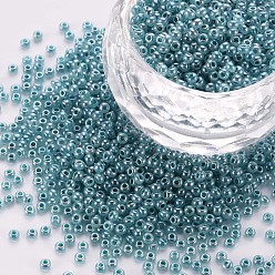 Кадет Синий 12/0 бисер имитация нефрита, непрозрачные цвета блеск, круглые, кадетский синий, 2x1.5 мм, отверстие : 1 мм, Около 40000 шт / фунт