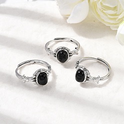 (946F)Морозный цвет внутри  Жонкиль / Непрозрачная зеленая подкладка Натуральный черный агат кольца палец, с реечной обшивкой латунными выводами, платина, 11 мм, внутренний диаметр: 18 мм